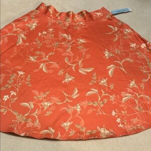 Antonio Melani Floral Orange Cotton Skirt size 12 NWT